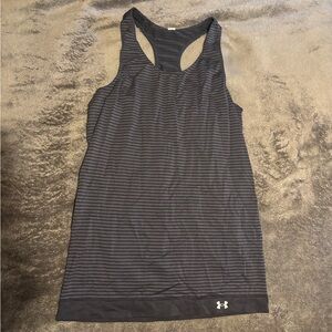Under Armour Black & Charcoal Striped Racerback Performance Tank